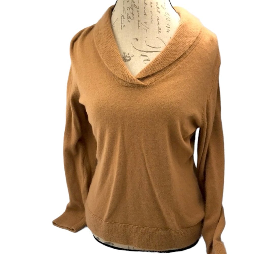 Sarah Spencer Tan Cowl Neck Sweater Size M